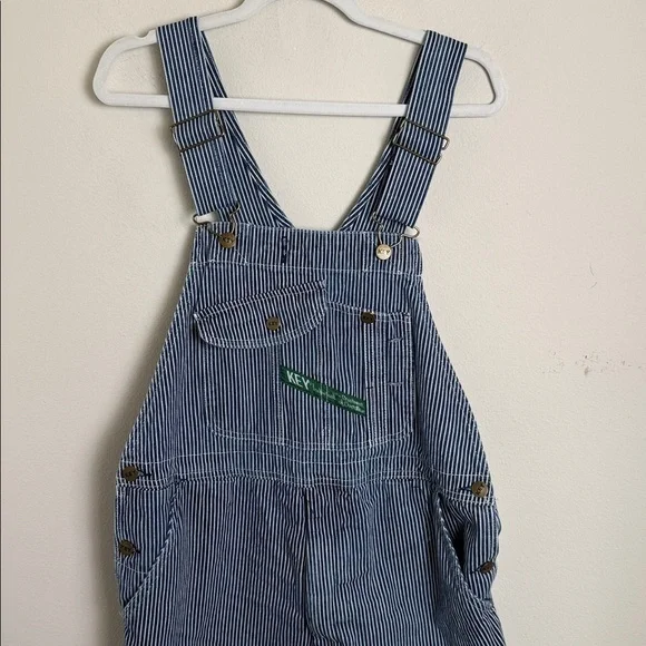Vintage Key Hickory Blue & White Stripe Overalls L/XL - Picture 3 of 9
